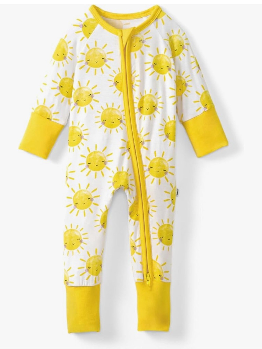 Little Sleepies Yellow Sun Print Footie Pajamas 3-6 Months